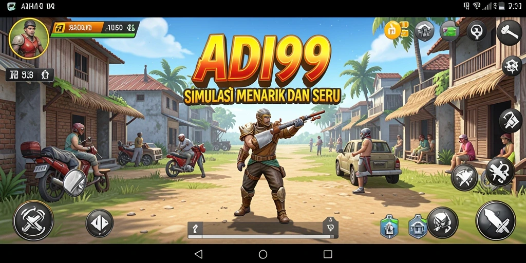Tampilan gameplay <strong>ADI99</strong> menampilkan pengalaman simulasi yang interaktif dan mendalam.
