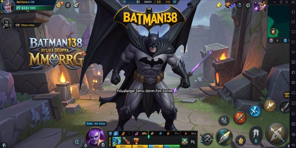 Tampilan aksi seru dalam game MMORPG BATMAN138.