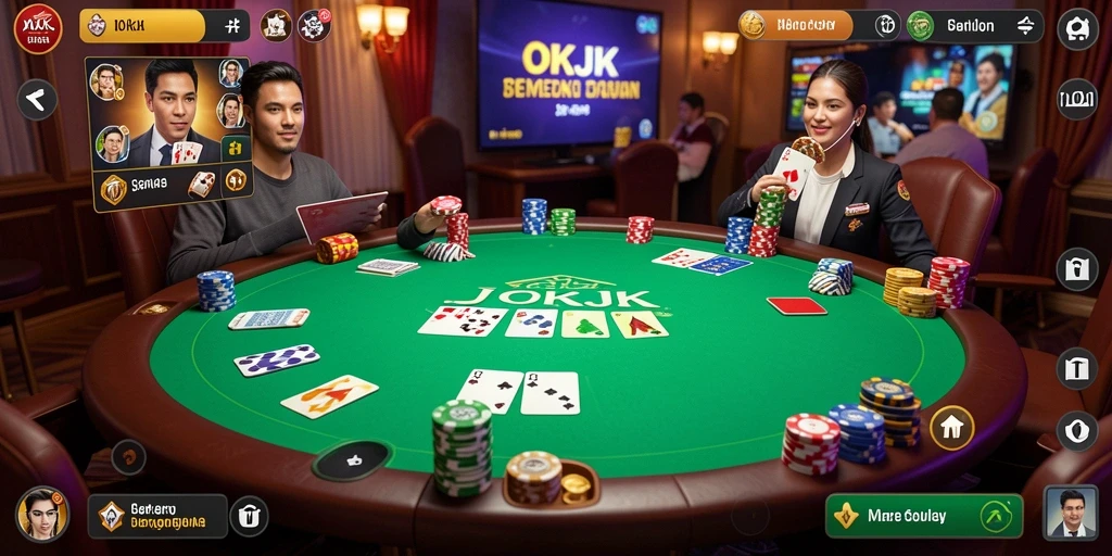 Tampilan gameplay Poker yang mengasyikkan dan menantang di OKJK.