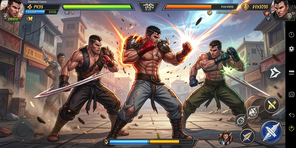 Gameplay PK95 yang menampilkan pertarungan seru dan karakter unik.