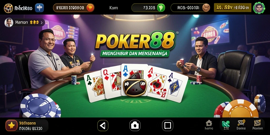 Tampilan gameplay POKER88 yang penuh warna dan interaktif.